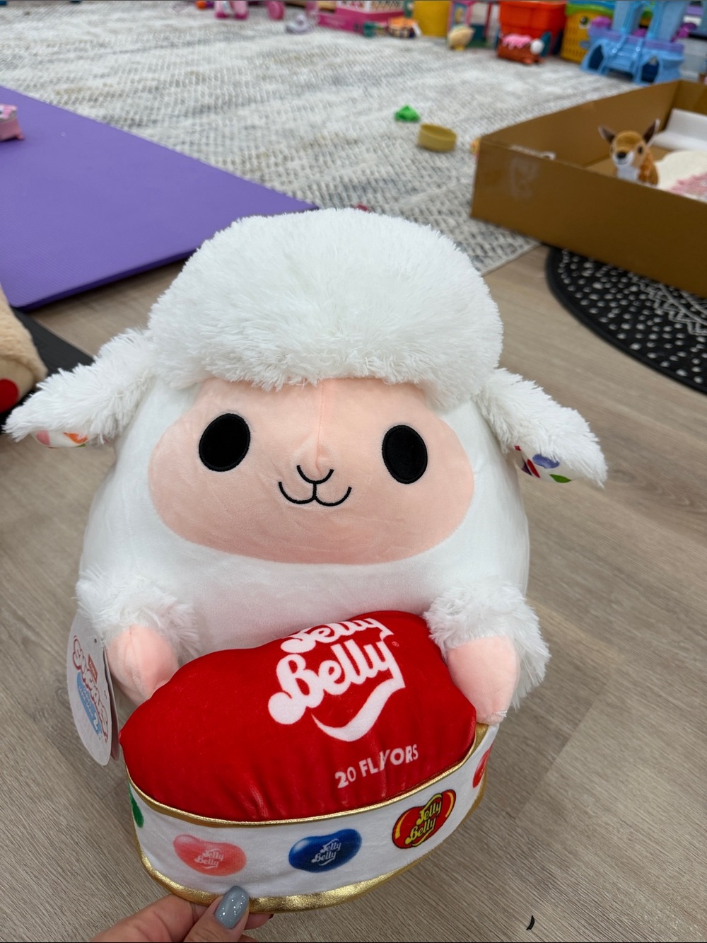 Plush Lamb with Red Heart Plush Toy